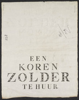 TvB G 3558
<br/>
Een korenzolder te huur.
<br/>
<em>Anoniem NL (19de eeuw)</em>